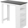 Table Haute Et Bar * | Meilleure Vente Wyctin Hofuton Table De Bar 115*50*103Cm Blanc + Noir