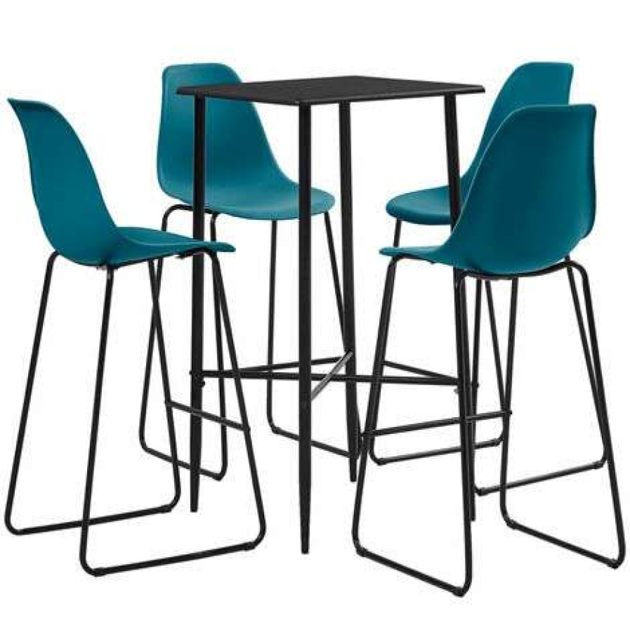 Table Haute Et Bar * | Top 10 Asupermall Ensemble De Bar 5 Pcs Plastique Turquoise