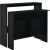 Table Haute Et Bar * | Grosses Soldes Youthup Table De Bar Avec 2 Dessus De Table Noir 130 X 40 X 120 Cm