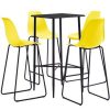 Table Haute Et Bar * | Meilleure Vente True Deal Ensemble De Bar 5 Pcs Plastique Jaune