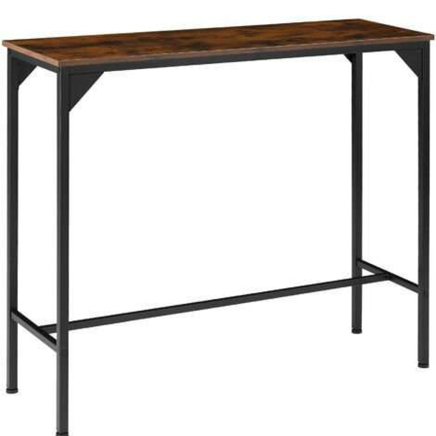 Table Haute Et Bar * | Offres Tectake Table De Salle A Manger Industrielle Kerry 120X40X100,5Cm Table Haute, Table De Bar, Console Bois Fonce Industriel