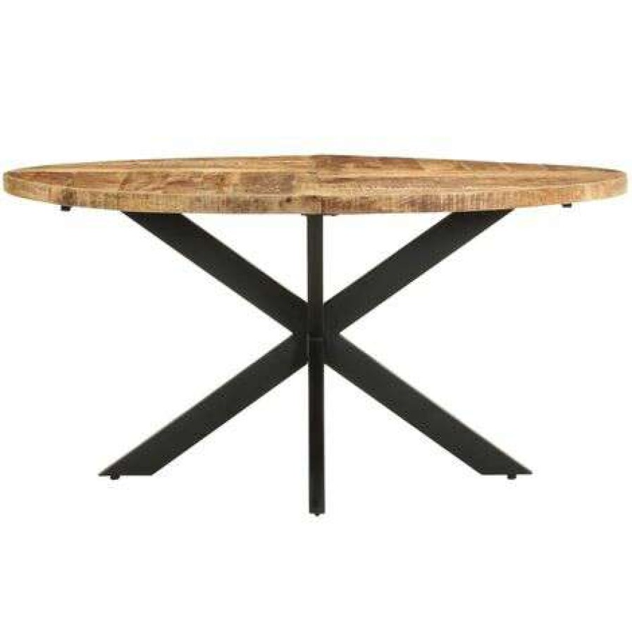 Table Haute Et Bar * | Promo Inlife Table De Salle A Manger 160X90X75 Cm Bois De Manguier Brut Brun