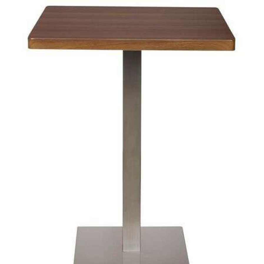 Table Haute Et Bar * | Meilleure Affaire Six Table De Bar Table Bistrot En Mdf Aspect Bois De Noyer 60X60X75