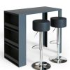 Table Haute Et Bar * | Promo Table De Bar 117Cm Anthracite Avec 2 Tabourets De Bar Vicco