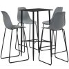 Table Haute Et Bar * | Les Meilleures Critiques De True Deal Ensemble De Bar 5 Pcs Plastique Gris