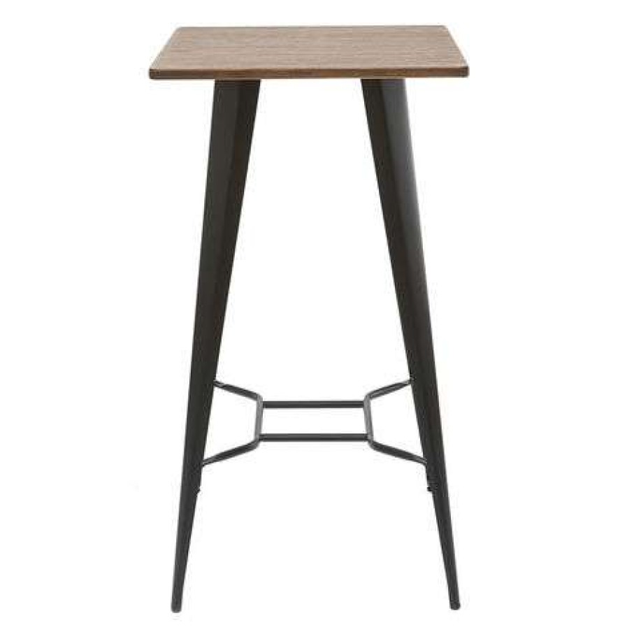 Table Haute Et Bar * | Budget Miliboo Table De Bar Metal Noir Hocker Noir