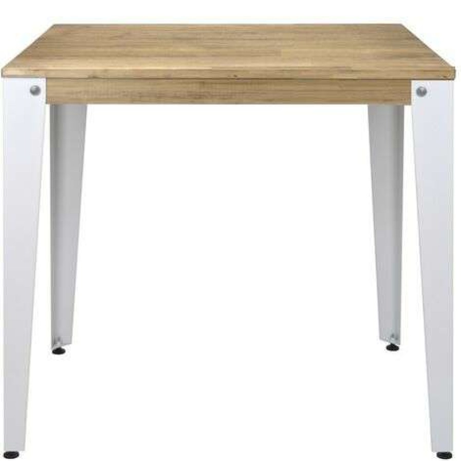 Table Haute Et Bar * | Offres Table Mange Debout Lunds 80X80X110Cm Blanc-Vieilli. Box Furniture Blanc