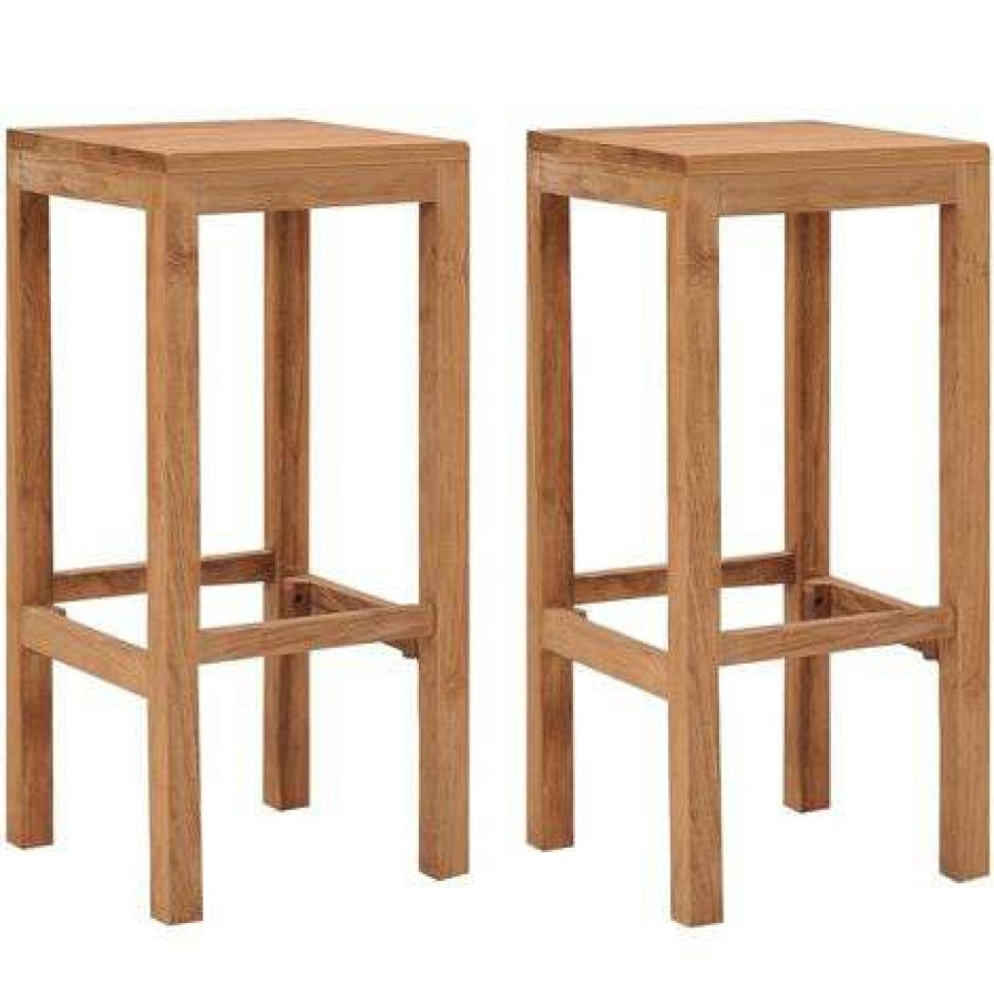 Table Haute Et Bar * | Offres Nova Divers Pieces Des Tabourets En Bois Massif En Teck Tabourets De Bar 2 Pcs Bois De Teck Massif Des Modeles : 2 Pcs