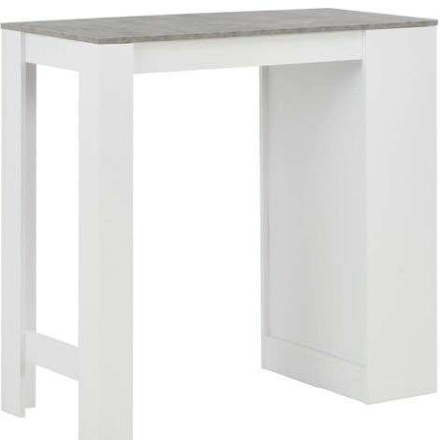 Table Haute Et Bar * | Meilleur Prix Litzee Table De Bar Avec Etagere Blanc 110X50X103 Cm #