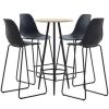 Table Haute Et Bar * | Meilleur Prix True Deal Ensemble De Bar 5 Pcs Plastique Noir