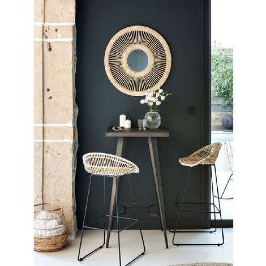 Table Haute Et Bar * | Le Moins Cher Rendez Vous Deco Table De Bar Indus En Metal Gris