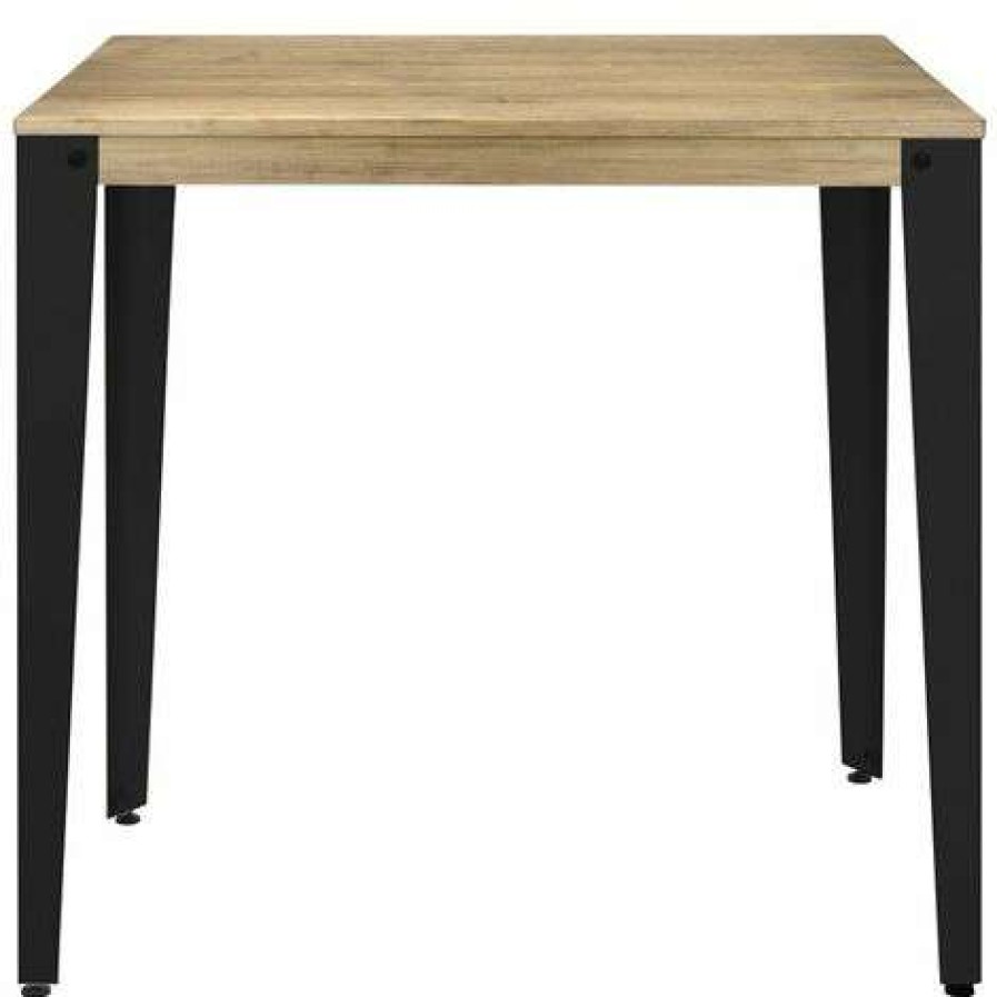 Table Haute Et Bar * | Budget Table Mange Debout Lunds 59X59X110Cm Noir-Vieilli. Box Furniture Noir