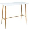 Table Haute Et Bar * | Budget Table Haute Blanche Roka Atmosphera Blanc Naturel Et Blanc