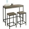 Table Haute Et Bar * | Meilleur Prix Lot Table Et Tabourets De Bar De Style Industriel Ensemble Table De Bar + 2 Tabourets,Sobuy