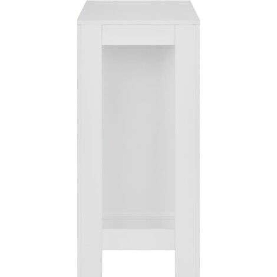 Table Haute Et Bar * | Nouveau Asupermall Table De Bar Avec Etagere Blanc 110X50X103 Cm