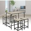 Table Haute Et Bar * | Top 10 Oobest Ensemble Table De Bar Bistrot 4 Tabourets Avec Repose-Pieds Table Mange-Debout Table Haute Cuisine