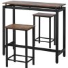 Table Haute Et Bar * | Promo Kartokner Ensemble Table De Salle A Manger, Table De Bar Et Chaises De Bar,100 X40 X 90 Cm (L*W*H) , Table Haute Et Tabouret, Cadre En Acier, Style Industriel, Marron Rustique Et Noir