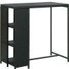 Table Haute Et Bar * | Le Moins Cher Supermarket Table De Bar Avec Rangement Noir 120X60X110 Cm Resine Tressee Suhb-313476