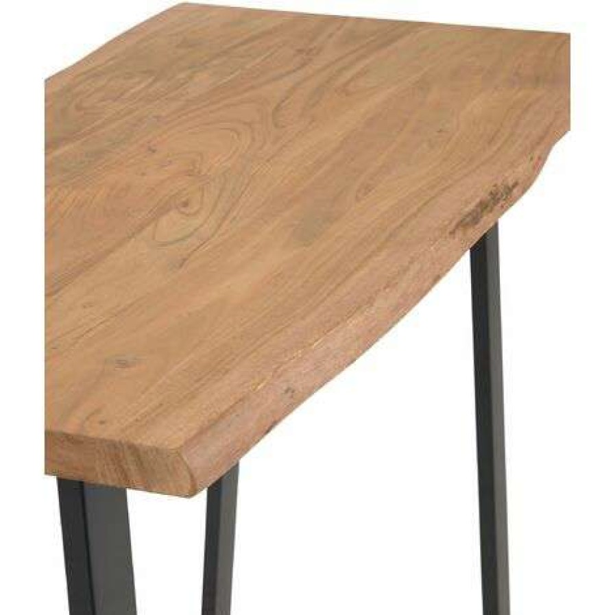 Table Haute Et Bar * | Bon Marche Table Haute Coloris Naturel En Bois Massif D'Acacia -Longueur 140 X Profondeur 60 X Hauteur 105 Cm -Pegane-