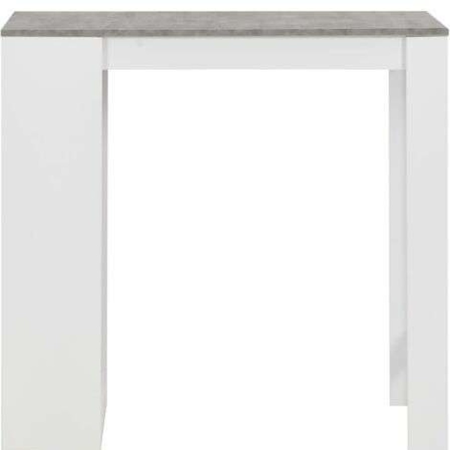 Table Haute Et Bar * | Budget Topdeal Table De Bar Avec Etagere Blanc 110X50X103 Cm