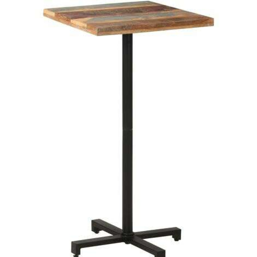 Table Haute Et Bar * | Tout Neuf Vidaxl Table De Bistro Carree 60X60X110 Cm Bois De Recuperation Massif Brun