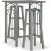 Table Haute Et Bar * | Coupon True Deal Ensemble De Bar 3 Pcs Bois Et Acier Anthracite