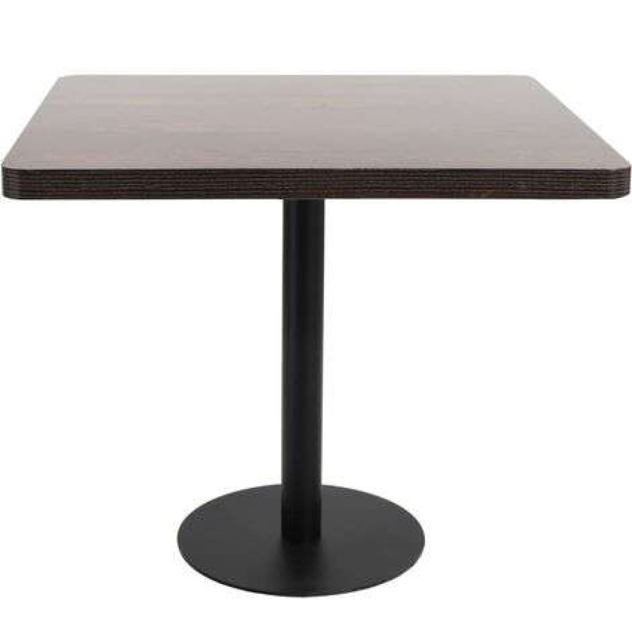 Table Haute Et Bar * | Acheter Youthup Table De Bistro Marron Fonce 80 80 Cm Mdf Brun