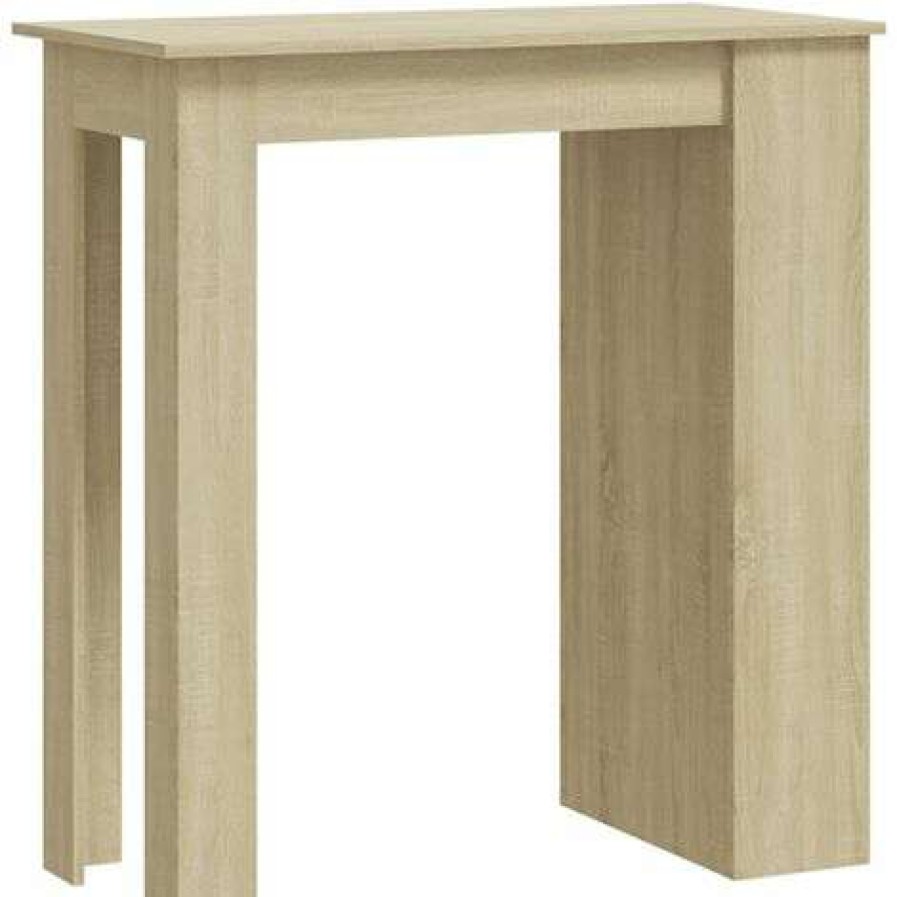 Table Haute Et Bar * | Meilleure Affaire Youthup Table De Bar Avec Rangement Chene Sonoma 102X50X103,5 Cm Beige