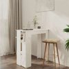 Table Haute Et Bar * | Bon Marche Inlife Table De Bar Et Etagere Blanc Brillant 102X50X103,5Cm Agglomere Blanc