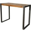 Table Haute Et Bar * | Remise Meuble House Table De Bar Style Industriel Bois Et Metal 150 70 Cm New York Marron