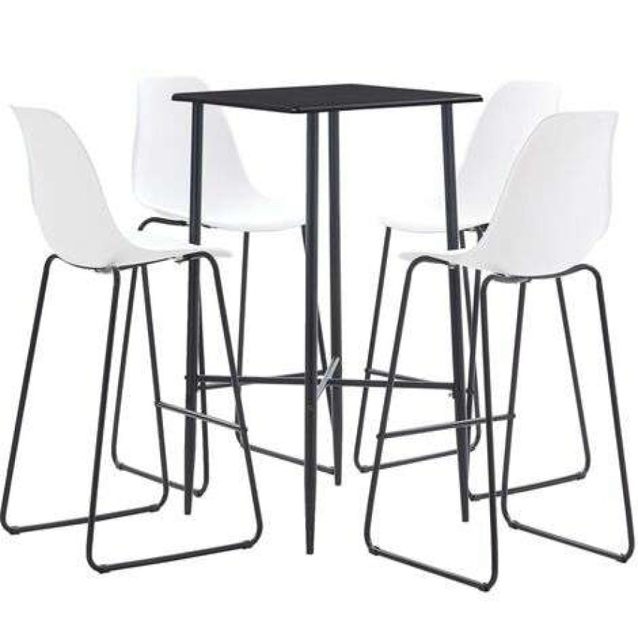 Table Haute Et Bar * | Bon Marche True Deal Ensemble De Bar 5 Pcs Plastique Blanc