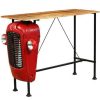 Table Haute Et Bar * | Acheter Helloshop26 Table Haute Mange Debout Bar Bistrot Bois De Manguier 150 Cm Rouge Tracteur Bois