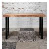 Table Haute Et Bar * | De Gros M-S Table De Bar 150 Cm En Acacia Et Metal Noir Stacy