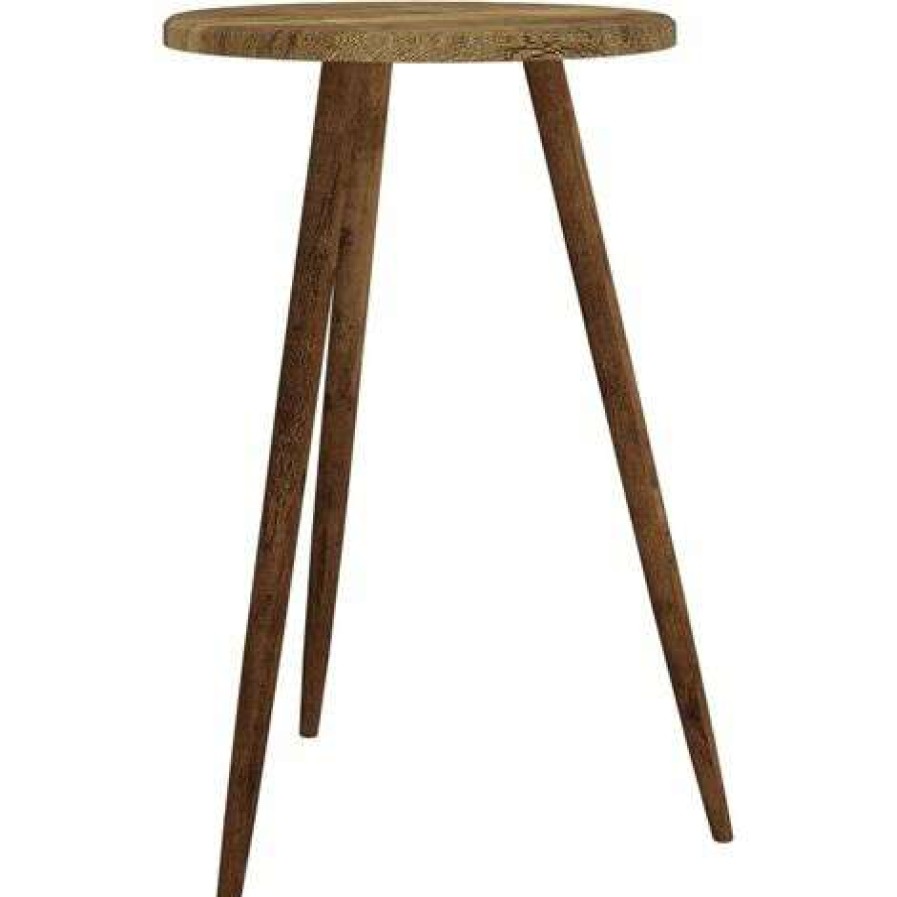 Table Haute Et Bar * | Nouveau Table De Bistro O50 76 Cm Mdf Et Fer Marron Fonce Vidaxl