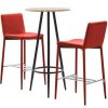 Table Haute Et Bar * | Les Meilleures Critiques De Hommoo Ensemble De Bar 3 Pcs Similicuir Rouge Hdv21983