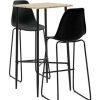 Table Haute Et Bar * | Remise Asupermall Ensemble De Bar 3 Pcs Plastique Noir