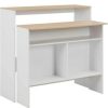 Table Haute Et Bar * | Remise Hommoo Table De Bar Avec 2 Dessus De Table Blanc 130 X 40 X 120 Cm Hdv22371