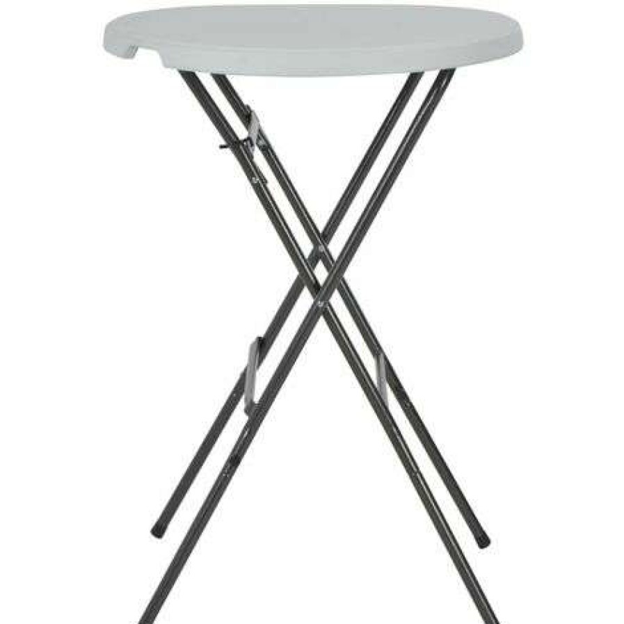 Table Haute Et Bar * | Les Meilleures Critiques De Hommoo Table De Bar Pliante Blanc 80 X 110 Cm Pehd Hdv28752