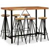 Table Haute Et Bar * | Meilleur Prix True Deal Ensemble De Bar 7 Pcs Bois D'Acacia Massif Et De Recuperation