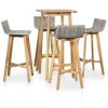 Table Haute Et Bar * | Meilleure Vente Happyshopping Mobilier A Diner D'Exterieur 5 Pcs Bois D'Acacia Solide