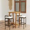 Table Haute Et Bar * | Bon Marche Happyshopping Ensemble De Bar De Jardin Avec Coussins 5 Pcs Marron