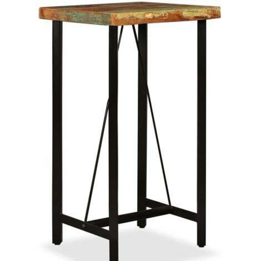 Table Haute Et Bar * | Meilleure Affaire Ensemble De Bar 3 Pcs Bois De Recuperation Massif Vidaxl