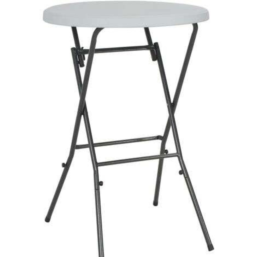 Table Haute Et Bar * | Meilleure Vente Youthup Table De Bar Pliante Blanc 80 X 110 Cm Pehd Blanc