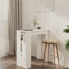 Table Haute Et Bar * | Remise Youthup Table De Bar Avec Etagere Blanc 102X50X103,5 Cm Agglomere Blanc