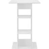 Table Haute Et Bar * | Sortie Helloshop26 Table De Bar Bistrot Avec 3 Etageres De Rangement 110 Cm Blanc Blanc