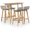 Table Haute Et Bar * | Grosses Soldes True Deal Mobilier A Diner D'Exterieur 5 Pcs Bois D'Acacia Solide