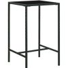 Table Haute Et Bar * | De Gros Happyshopping Table De Bar De Jardin Noir 70X70X110Cm Resine Tressee Et Verre