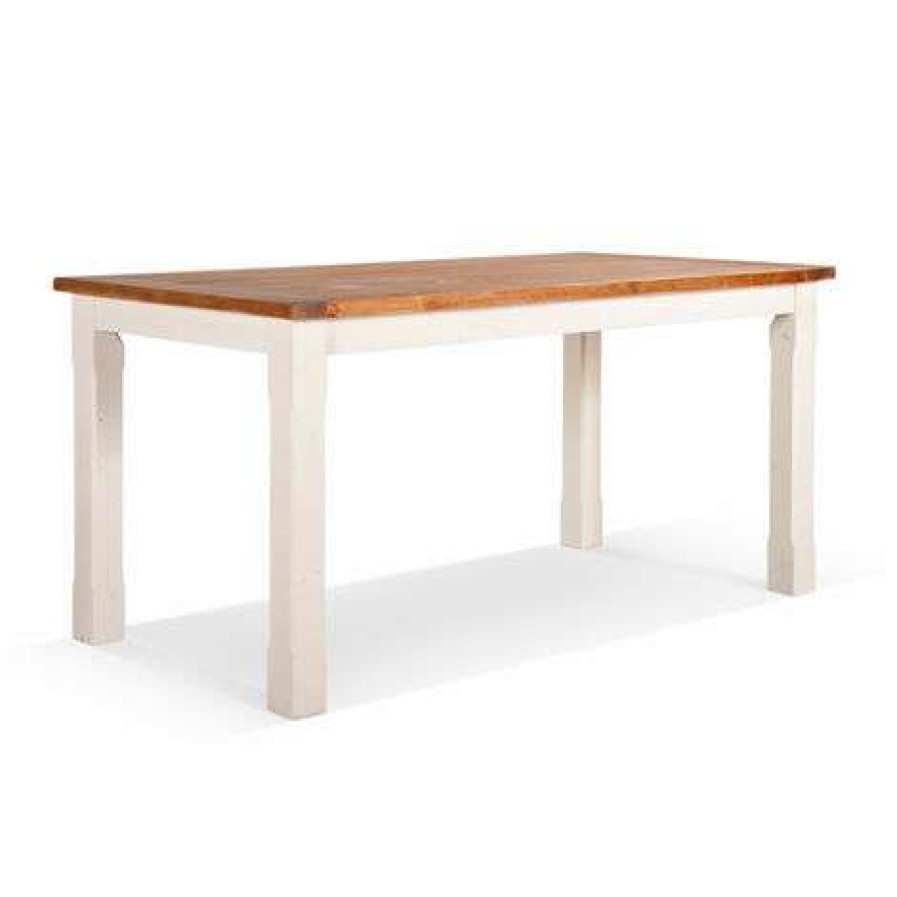 Table Haute Et Bar * | Les Meilleures Critiques De Decoration D'Autrefois Table Haute Bois Blanc 180X90X81Cm Blanc