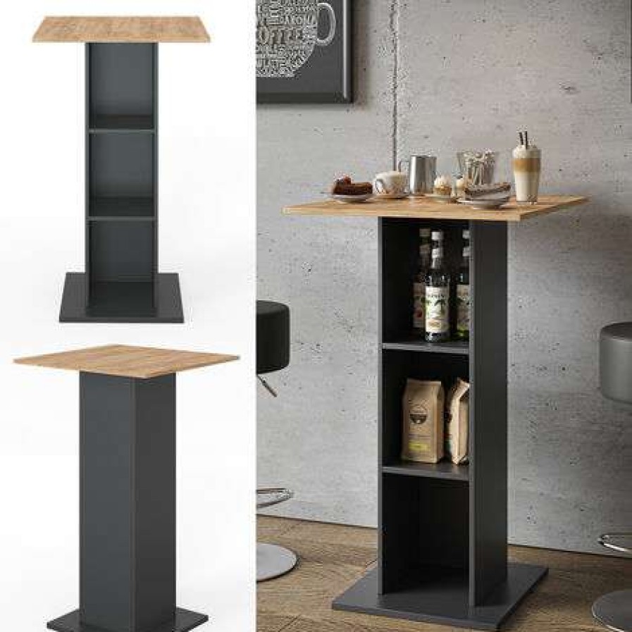 Table Haute Et Bar * | Top 10 Table De Bar Rodeo Anthracite/Goldkraft Vicco