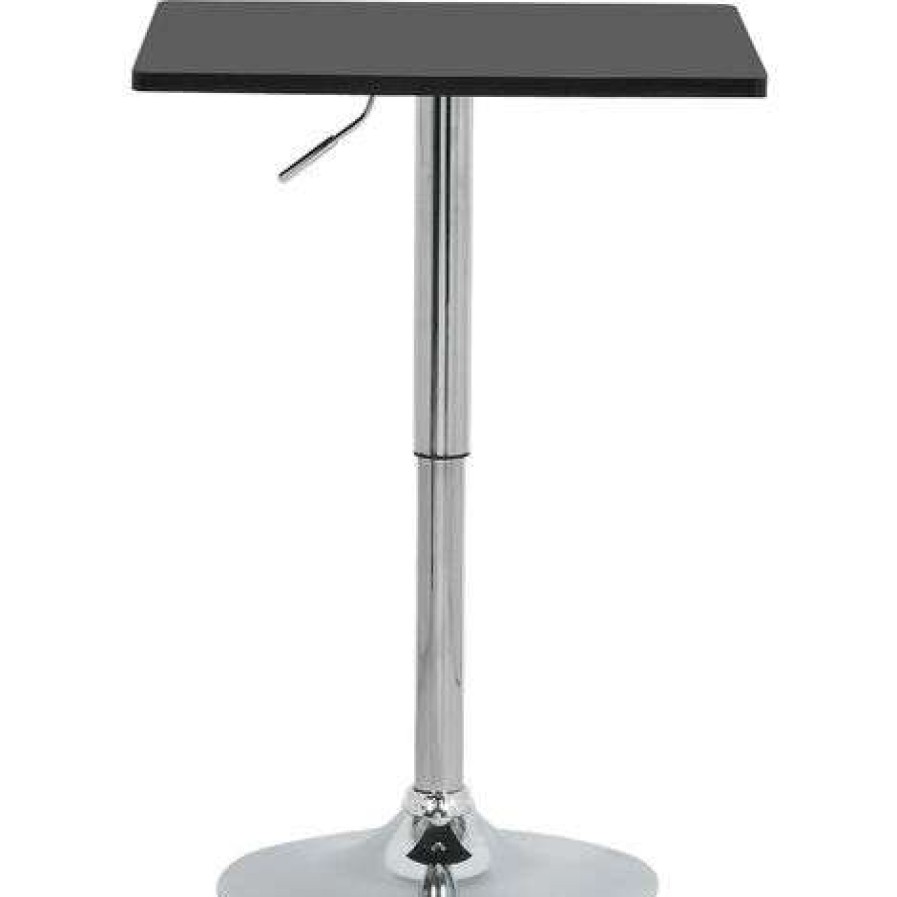 Table Haute Et Bar * | Le Moins Cher Woltu Table De Bar En Mdf Avec Pied. Table Carree. Hauteur Reglable. 60 X 60Cm. Noir